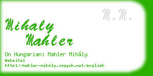 mihaly mahler business card
